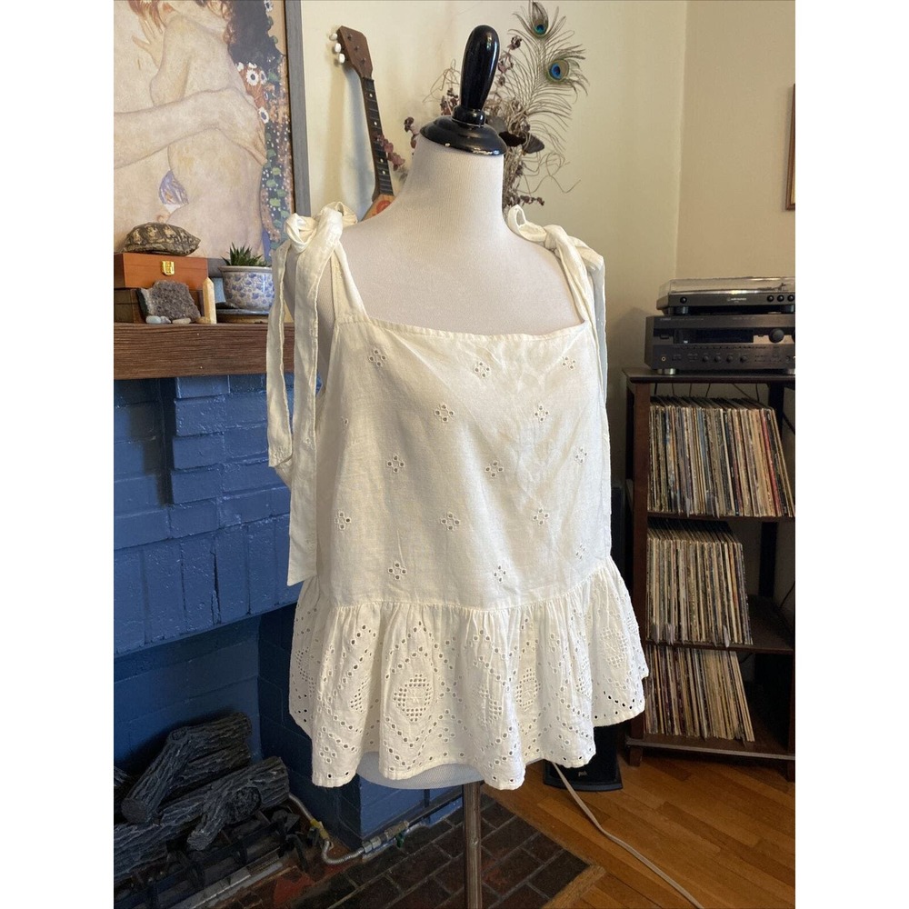 MADEWELL 1X Eyelet Plus Rosalie Tie Strap Tank Shirt XXL Womens New - Picture 5 of 9